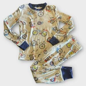 Mini Boden (9) Gray Marl Bikes Snug Fit Pajamas